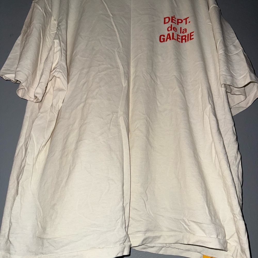 Gallery Dept Cream Tee with Black Logo